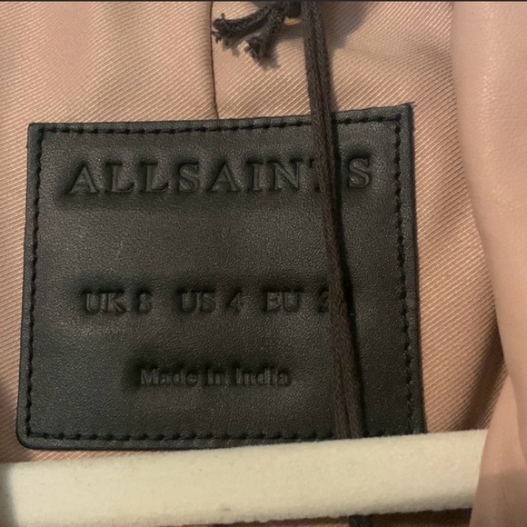 All Saints Rift cropped biker jacket pink size US4

• Size: 4 All Saints - Picture 10 of 12
